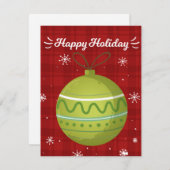 Leuke Happy Holiday Merry Christmas Ornament Kaart (Voorkant / Achterkant)