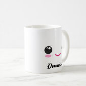 Leuke Happy Kawaii Gezicht -  naam Mok (Voorkant rechts)