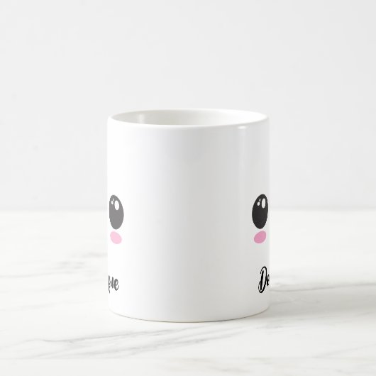 Leuke Happy Kawaii Gezicht -  naam Mok (Center)