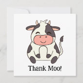 Leuke Happy Koe Boerderij Dier Dank Moo! Bedankkaart (Voorkant)