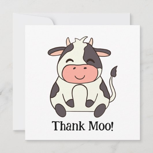 Leuke Happy Koe Boerderij Dier Dank Moo! Bedankkaart (Voorkant)