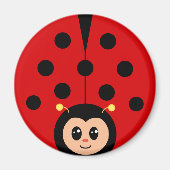 Leuke Happy Lady Bug Cartoon Magneet (Voorkant)