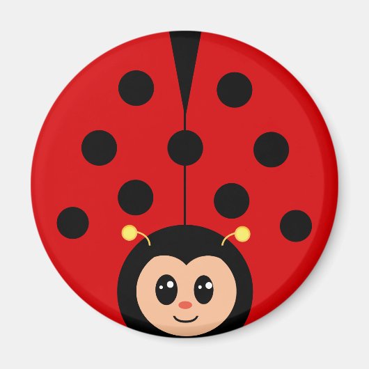 Leuke Happy Lady Bug Cartoon Magneet (Voorkant)