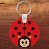 Leuke Happy Lady Bug Cartoon Sleutelhanger (Voorkant)