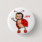 Leuke Happy Ladybug Cartoon Ronde Button 3,2 Cm (Voorkant)