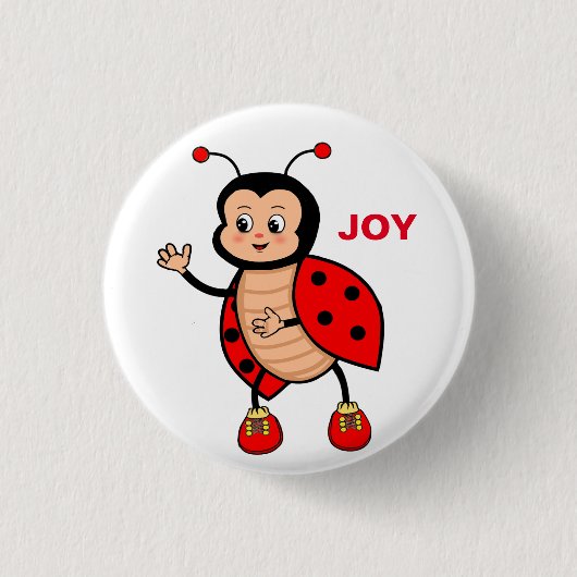 Leuke Happy Ladybug Cartoon Ronde Button 3,2 Cm (Voorkant)