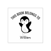 Leuke Happy Penguin Dit boek hoort bij Naam Rubberstempel (Afrduk)