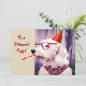 Leuke Happy Schattige Dog Celebrating Party Pet Kaart (Staand voorkant)