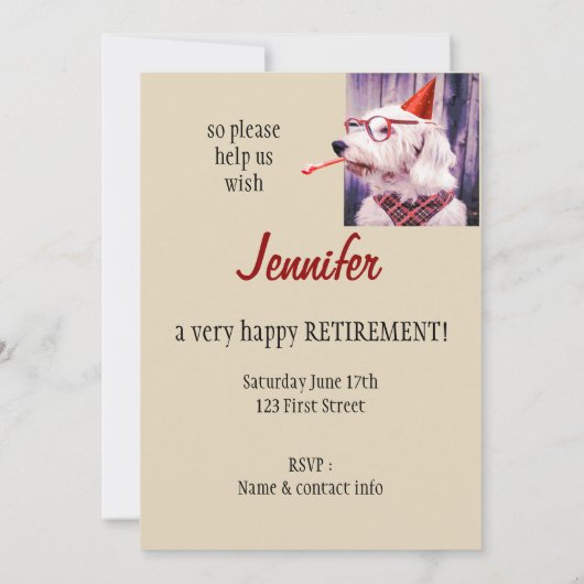 Leuke Happy Schattige Dog Celebrating Party Pet Kaart (Achterkant)