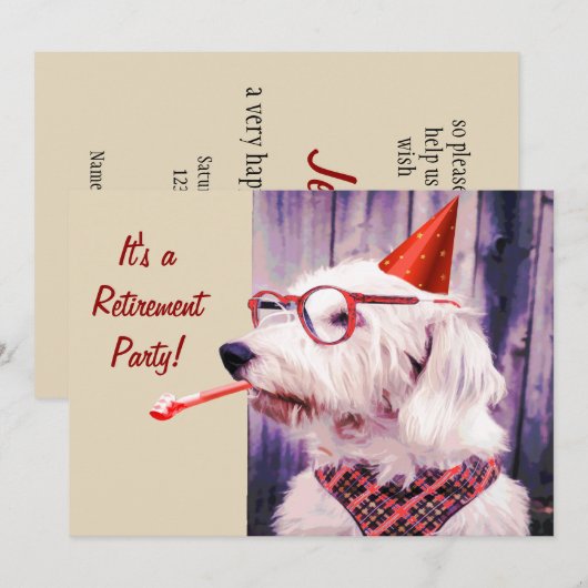 Leuke Happy Schattige Dog Celebrating Party Pet Kaart (Voorkant / Achterkant)