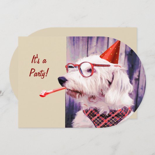 Leuke Happy Schattige Dog Verjaardagsfeest Pet Bri Kaart (Voorkant / Achterkant)