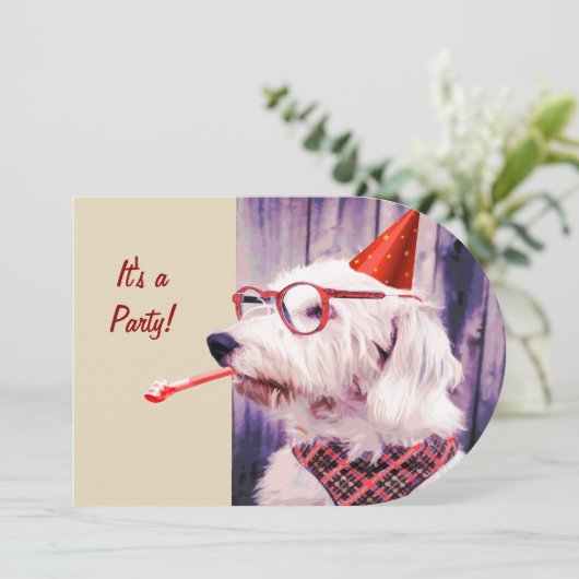 Leuke Happy Schattige Dog Verjaardagsfeest Pet Bri Kaart (Staand voorkant)