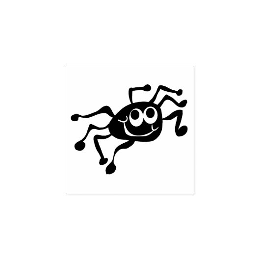 Leuke Happy Spider 1 Inch Ink Stamp Rubberstempel (Afrduk)