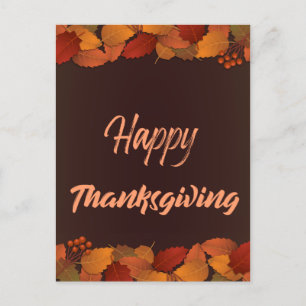 Leuke Happy Thanksgiving met bladeren Herfst Feestdagenkaart