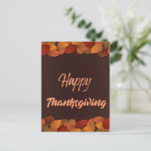 Leuke Happy Thanksgiving met bladeren Herfst Feestdagenkaart (Staand voorkant)