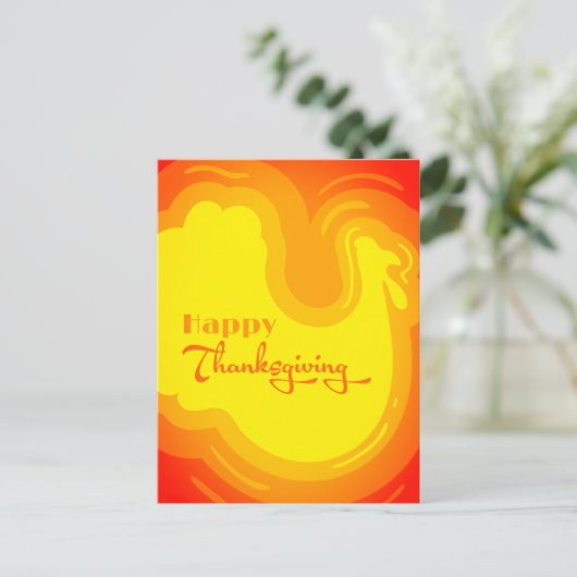 Leuke Happy Thanksgiving met Turkije Vorm Feestdagenkaart (Staand voorkant)