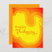 Leuke Happy Thanksgiving met Turkije Vorm Feestdagenkaart (Voorkant / Achterkant)