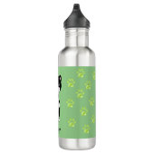 Leuke Happy Tuxedo Kat op Lichtgroen Waterfles (Rechts)