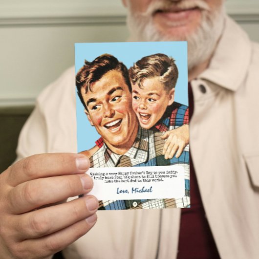 Leuke  Happy Vaderdag van Son Groet Feestdagenkaart