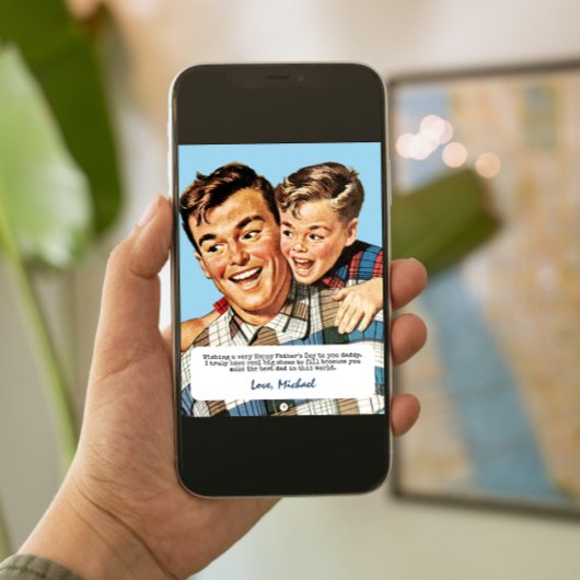 Leuke  Happy Vaderdag van Son Groet Feestdagenkaart