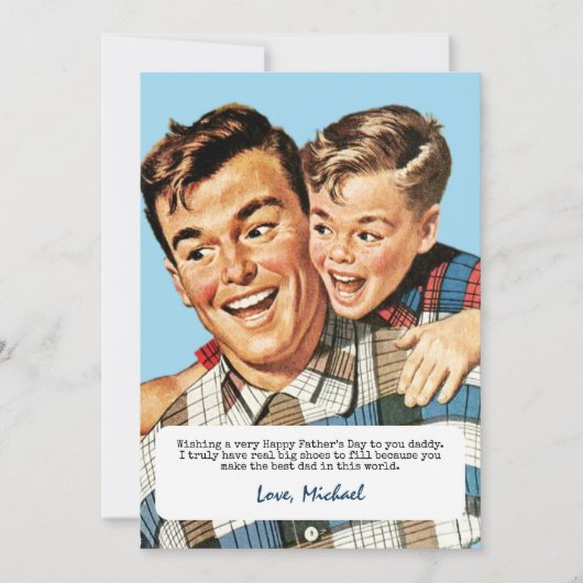 Leuke  Happy Vaderdag van Son Groet Feestdagenkaart (Voorkant)