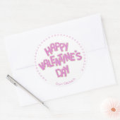 Leuke Happy Valentines Day gespeld in koekjes Ronde Sticker (Envelop)