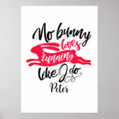 Leuke hardloopmotivatie met rode konijn typografie poster (Voorkant)