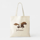 Leuke hardlopen Shetland pony cartoon illustratie Tote Bag (Achterkant)