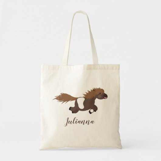 Leuke hardlopen Shetland pony cartoon illustratie Tote Bag (Voorkant)