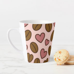 Leuke hart koffiebonen girly patroon latte mok