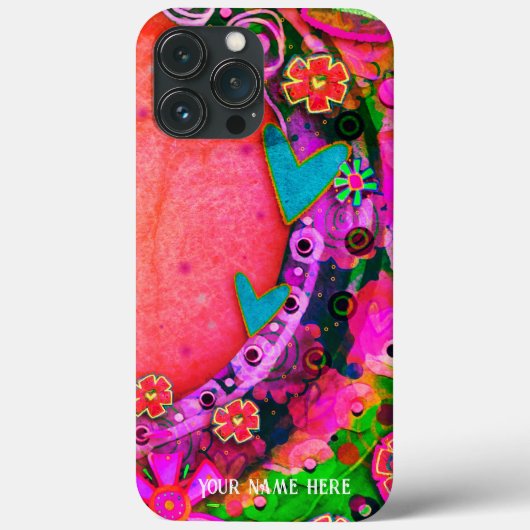  Leuke Harten Bloemen Inspirivity Gepersonaliseerd Case-Mate iPhone Case (Achterkant)