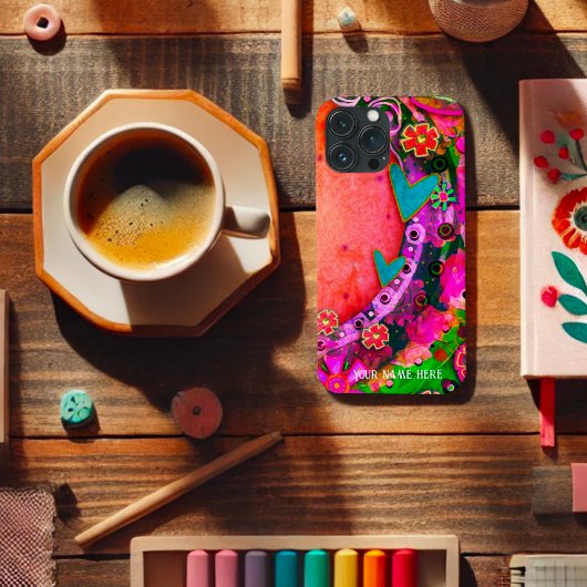  Leuke Harten Bloemen Inspirivity Gepersonaliseerd Case-Mate iPhone Case