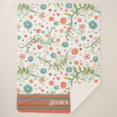 Leuke harten Bloemen Inspirivity Sherpa Deken (Voorkant)