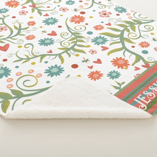 Leuke harten Bloemen Inspirivity Sherpa Deken (3/4)