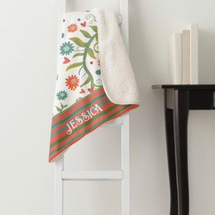 Leuke harten Bloemen Inspirivity Sherpa Deken