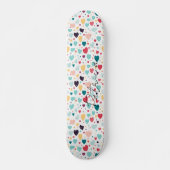 Leuke harten en Polka Dots Patroon Kleurrijke Girl Persoonlijk Skateboard (Voorkant)