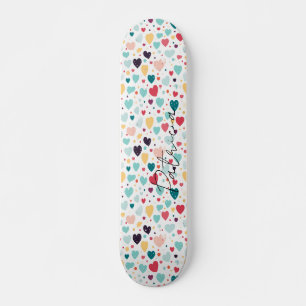 Leuke harten en Polka Dots Patroon Kleurrijke Girl Persoonlijk Skateboard