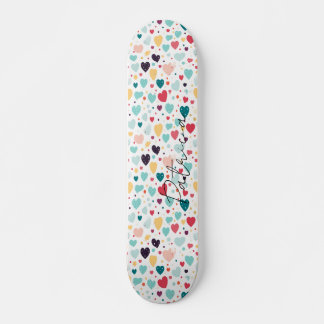 Leuke harten en Polka Dots Patroon Kleurrijke Girl Persoonlijk Skateboard