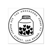 Leuke harten Mason Jar Ronde Naam Retouradres