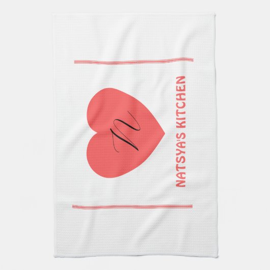 Leuke Hartnaam initiaal Stijlvol Theedoek (Verticaal)