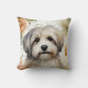 Leuke Havanese Hond in Waterverf Kussen