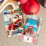 Leuke Hawaii Beach Kerstfoto Feestdagenkaart<br><div class="desc">Leuke Hawaii Beach Christmas Photo Holiday Kaart,  met "zeeen en groeten" tekst</div>
