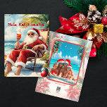 Leuke Hawaii Mele Kalikimaka Kerstfoto Feestdagenkaart<br><div class="desc">Leuke Hawaii Beach Christmas Photo Holiday Kaart,  met "Mele Kalikimaka" tekst</div>