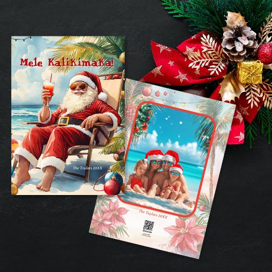 Leuke Hawaii Mele Kalikimaka Kerstfoto Feestdagenkaart