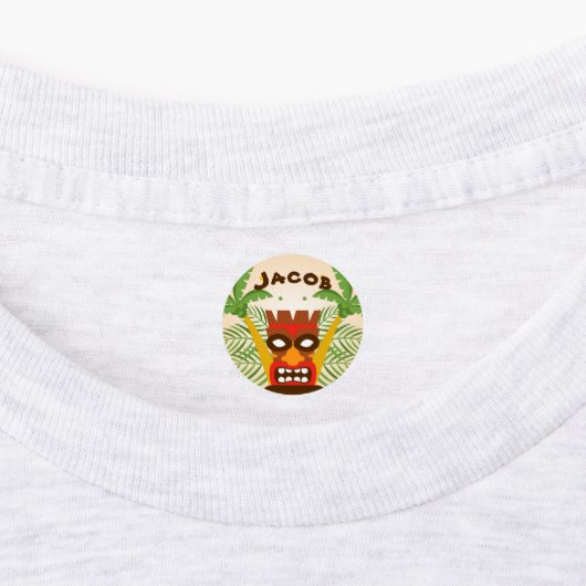 Leuke Hawaiiaanse Tiki Naam Retro Island Vibes Kin Labels (Aangebracht)
