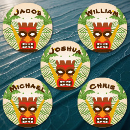 Leuke Hawaiiaanse Tiki Naam Retro Island Vibes Kin Labels