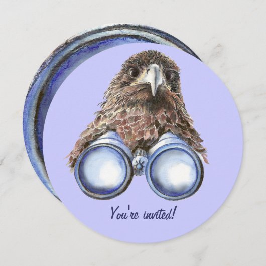 Leuke Hawk Bird kijken Verjaardag Uitnodigen Kaart (Voorkant / Achterkant)