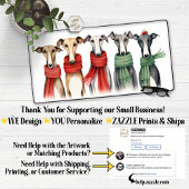 Leuke hazewindhonden in wintersjaals bureaumat