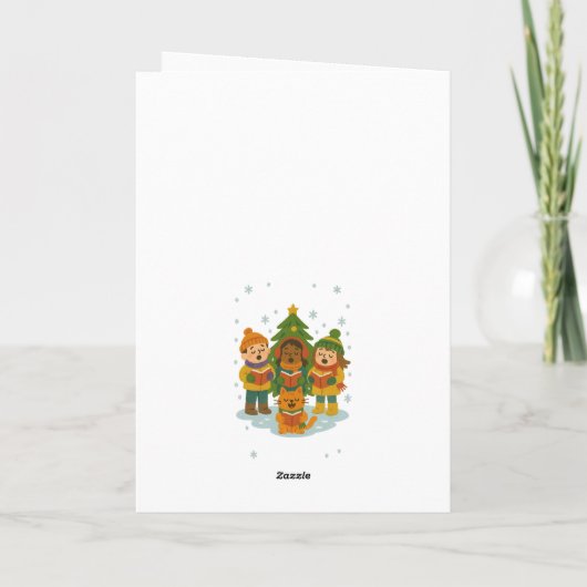 Leuke "Heb een Ijsdag" Gepersonaliseerde Familiena Feestdagen Kaart (Achterkant)