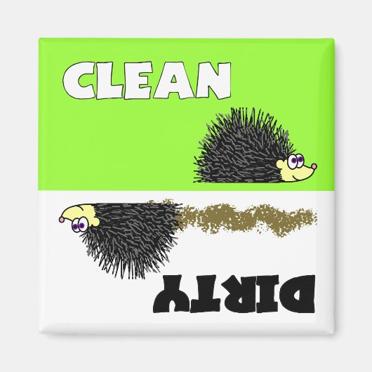Leuke Hedgehog Clean / Vuile Vaatwasser Magnet (Voorkant)